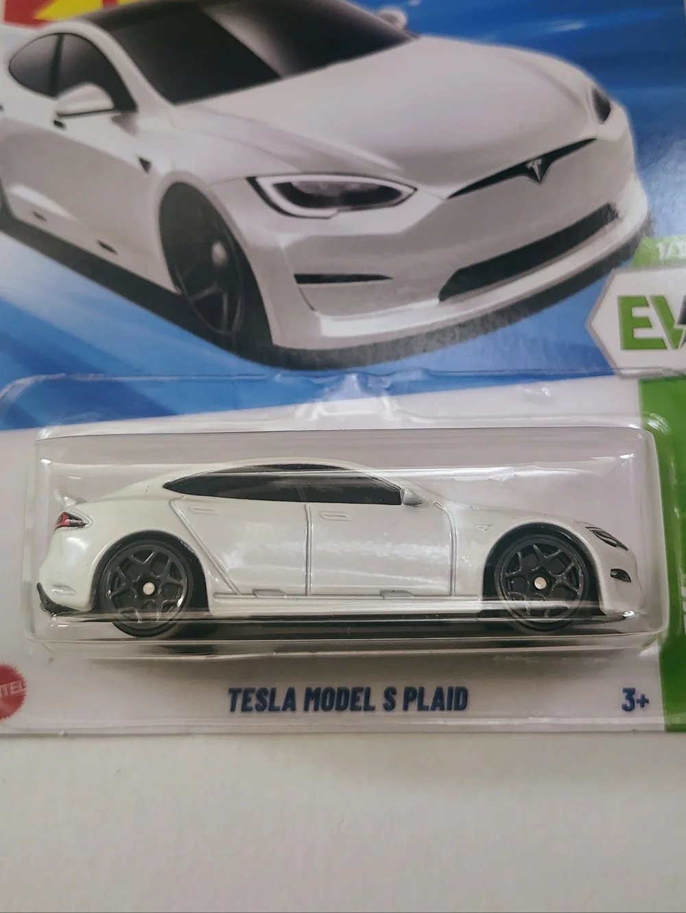 Tesla Model S Plaid Hot Wheels HW EV White 1/10 Diecast 2024